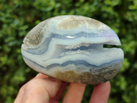 Polished Blue Lace Agate Geodes x 6 From Malawi