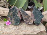 Natural Libethenite Crystals On Dolomite Matrix Specimens x 3 From Shituru, Congo