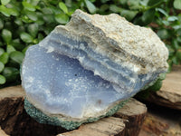 Natural Blue Lace Agate Geode Specimens x 3 From Nsanje, Malawi