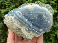 Natural Blue Lace Agate Geode Specimens x 3 From Nsanje, Malawi