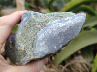 Natural Blue Lace Agate Geode Specimens x 3 From Nsanje, Malawi