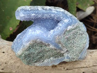 Natural Blue Lace Agate Geode Specimens x 3 From Nsanje, Malawi