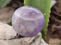 Polished Chevron Amethyst Palm Stones x 12 from Ankazobe, Madagascar