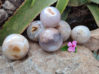 Polished Agate Spheres x 6 From Madagascar