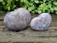 Polished Lepidolite with Pink Rubellite Hearts x 6 Ambatondrazaka, Madagascar