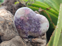 Polished Lepidolite with Pink Rubellite Hearts x 6 Ambatondrazaka, Madagascar