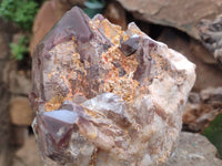 Natural Red Hematoid Quartz Clusters x 2 From Karoi, Zimbabwe