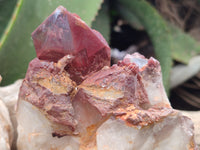 Natural Red Hematoid Quartz Clusters x 2 From Karoi, Zimbabwe