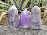 Polished Smokey Amethyst Window Quartz Crystals x 6 From Akansobe, Madagascar