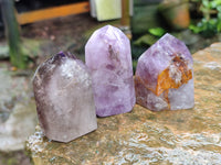 Polished Smokey Amethyst Window Quartz Crystals x 6 From Akansobe, Madagascar