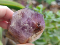 Polished Smokey Amethyst Window Quartz Crystals x 6 From Akansobe, Madagascar