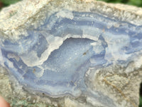 Natural Blue Lace Agate Geode Specimens x 3 From Nsanje, Malawi