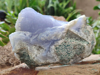 Natural Blue Lace Agate Geode Specimens x 3 From Nsanje, Malawi