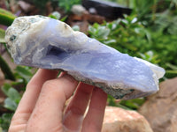 Natural Blue Lace Agate Geode Specimens x 3 From Nsanje, Malawi