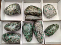 Polished Emerald Mica In Matrix Free Forms x 9 From Mutoko, Zimbabwe