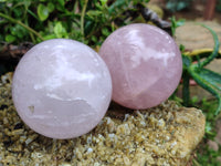 Polished Rose Quartz Spheres x 3 From Ambatondrazaka, Madagascar