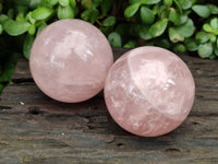 Polished Rose Quartz Spheres x 3 From Ambatondrazaka, Madagascar