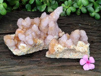 Natural Ametrine Spirit Quartz Clusters x 2 From Boekenhouthoek, South Africa