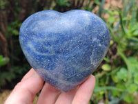 Polished Lazulite Hearts x 6 From Madagascar