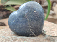 Polished Lazulite Hearts x 6 From Madagascar