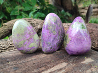 Polished Stichtite Standing Free Forms x 3 From Barberton, South Africa