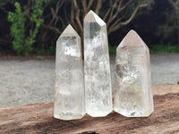 Polished Frosted Quartz Crystal Points x 6 From Madagascar