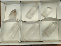 Polished Frosted Quartz Crystal Points x 6 From Madagascar