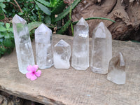 Polished Frosted Quartz Crystal Points x 6 From Madagascar