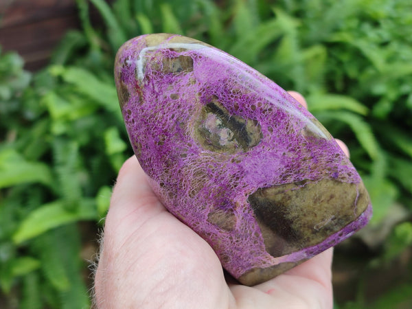 Polished Stichtite Standing Free Forms x 3 From Barberton, South Africa