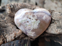 Polished Fossil Flower Agate Hearts x 8 From Antsahalova, Madagascar