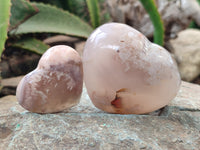 Polished Fossil Flower Agate Hearts x 8 From Antsahalova, Madagascar