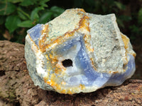 Natural Blue Lace Agate Geode Specimens x 2 From Malawi