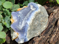 Natural Blue Lace Agate Geode Specimens x 2 From Malawi