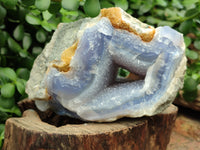 Natural Blue Lace Agate Geode Specimens x 2 From Malawi