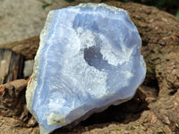 Natural Blue Lace Agate Geode Specimens x 2 From Malawi