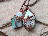 Hand Made Copper Wire Wrapped Pendants x 6 From Southern Africa