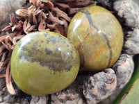 Polished Green Opal Galet - Palm Stones x 15 From Antsirabe, Madagascar