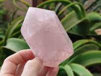 Polished Rose Quartz Crystal Points x 3 From Ambatondrazaka, Madagascar