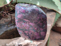 Polished Ruby Corundum In Chrome Verdite Free Forms x 3 From Zimbabwe