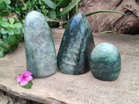 Polished Fuchsite Standing Free Forms x 3 From Madagascar