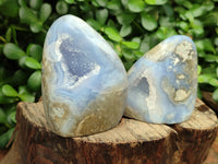 Polished Blue Lace Agate Geodes x 6 From Malawi