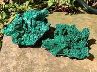 Natural Silky Malachite Specimens x 3 From Kasompe, Congo