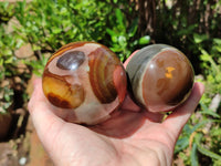 Polished Polychrome Jasper Spheres x 3 From Mahajanga, Madagascar