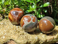 Polished Polychrome Jasper Spheres x 3 From Mahajanga, Madagascar