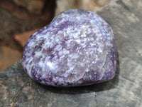 Polished Lepidolite with Pink Rubellite Hearts x 6 From Ambatondrazaka, Madagascar