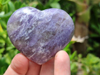 Polished Lepidolite with Pink Rubellite Hearts x 6 From Ambatondrazaka, Madagascar