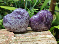 Polished Lepidolite with Pink Rubellite Hearts x 6 From Ambatondrazaka, Madagascar