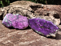 Polished On One Side Purpurite Specimens x 6 From Namibia