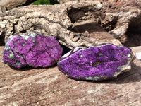 Polished On One Side Purpurite Specimens x 6 From Namibia