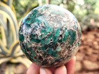 Polished Emerald Mica In Matrix Spheres x 2 From Mutoko, Zimbabwe